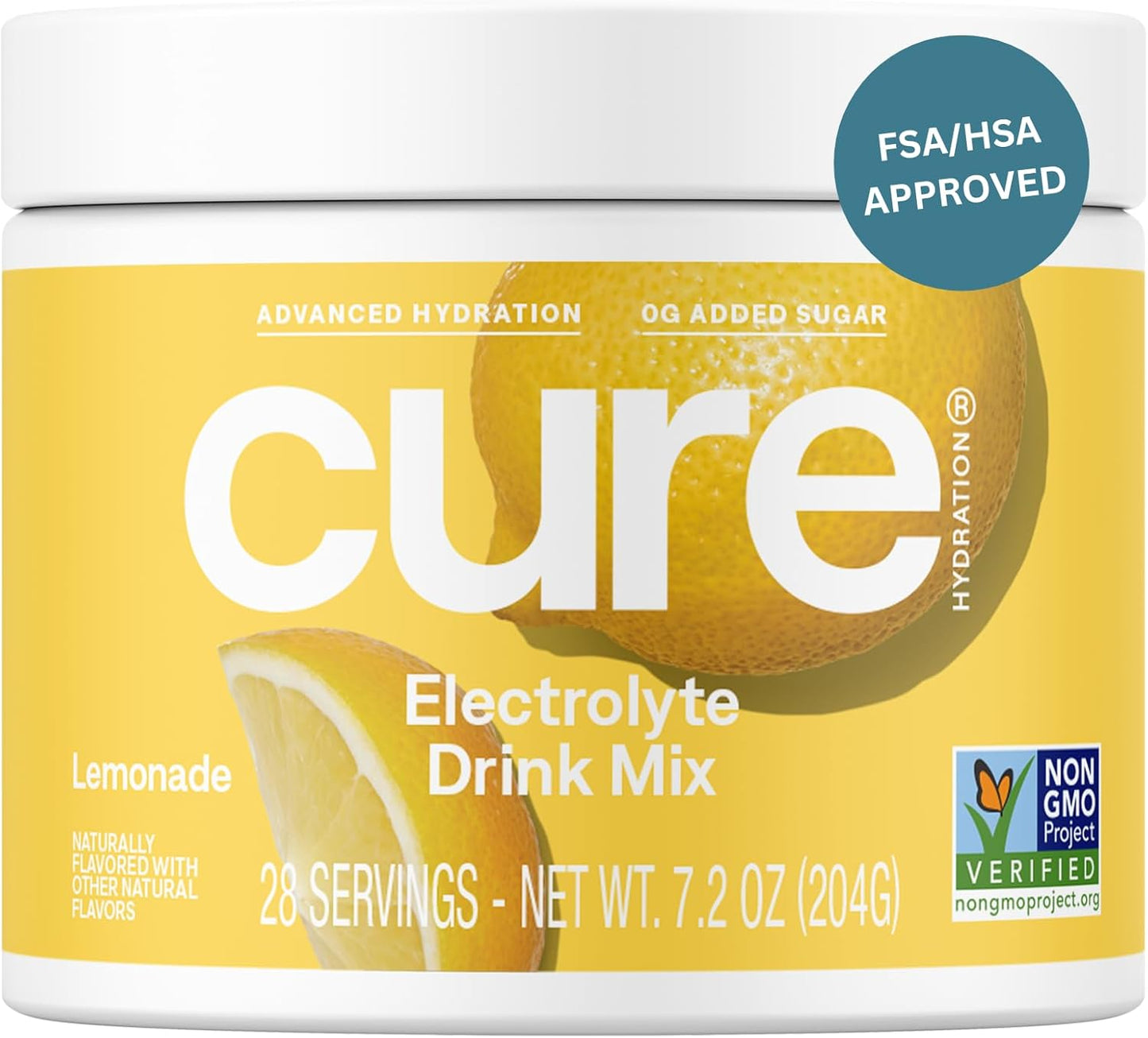 Plant-Based Electrolyte Drink Mix for Dehydration Relief - Coconut Water Powder with No Added Sugar - Vegan Lemonade Jar - FSA & HSA Eligible - Non-GMO - 28 Servings - BoostGo Australia