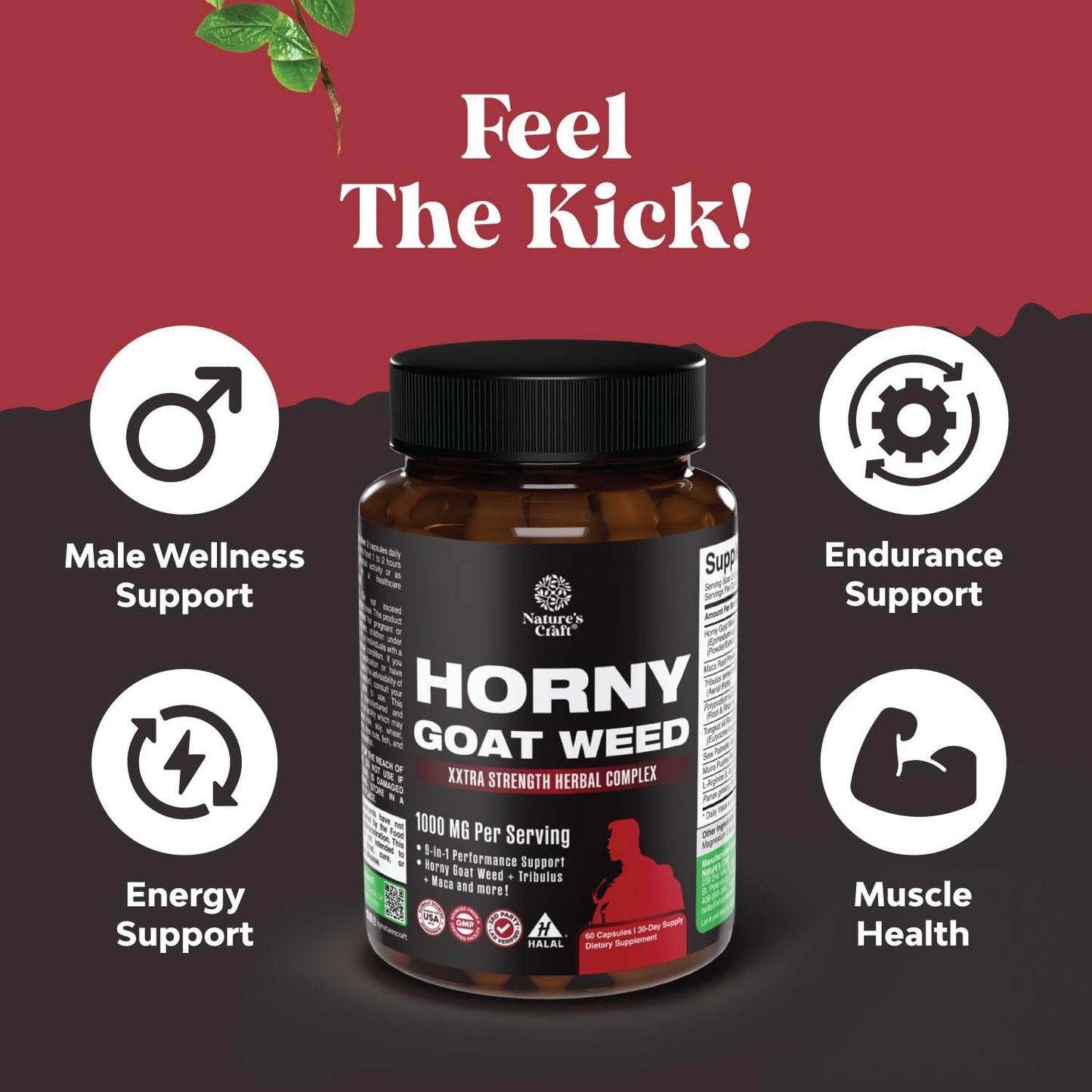 Plant-Based Energy Bundle: Pure Forskolin Extract & Horny Goat Weed Complex for Enhanced Stamina & Energy in Adults