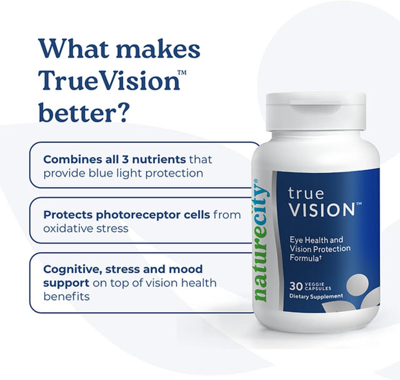 Plant-Based Eye Health Supplement with Lutein, Zeaxanthin, and Saffron - Supports Central and Night Vision, Blue Light Protection - 60 Veggie Capsules