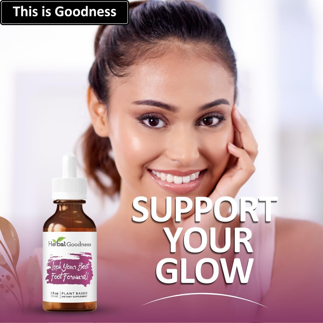 Plant-Based Herbal Extract for Skin, Hair & Nails - 2oz Bottle - Liquid Collagen Alternative with Biotin & Horsetail for Women