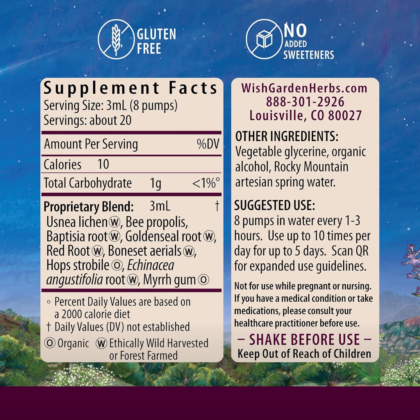Plant-Based Immune Support Formula with Usnea, Hops, Echinacea & Goldenseal - 2oz
