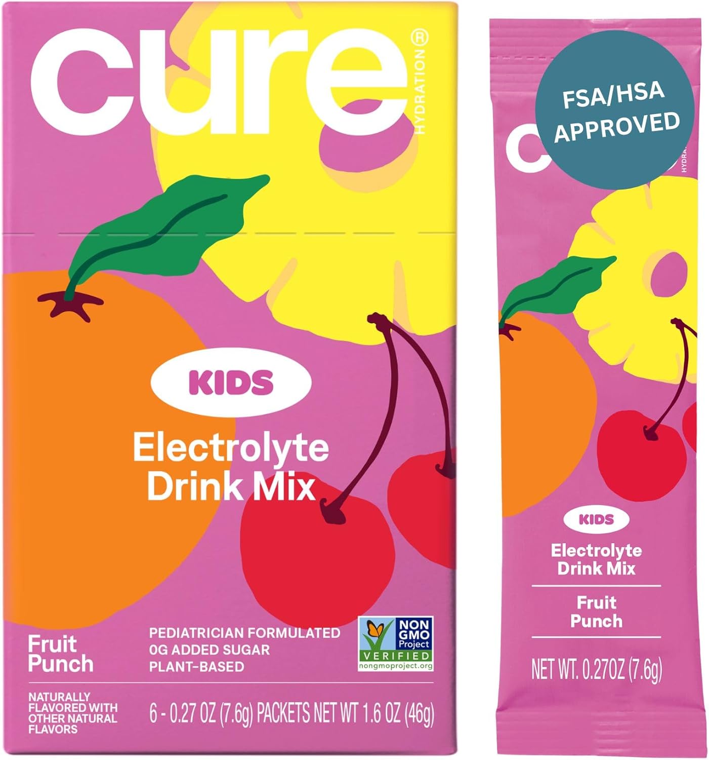 Plant-Based Kids Electrolyte Drink Mix for Rehydration | Pediatrician Formulated | No Added Sugar, Non-GMO, Gluten-Free | Fruit Punch Flavor | 6 Packets - BoostGo Australia