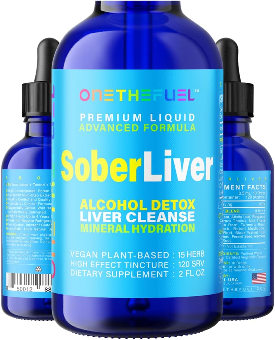 Plant-Based Liver Cleanse and Detox Support + Natural Hydration Supplement 2oz Liquid Tincture - Reishi, Milk Thistle, Rhodiola + Vegan 15 Herbals Liver Health Boost