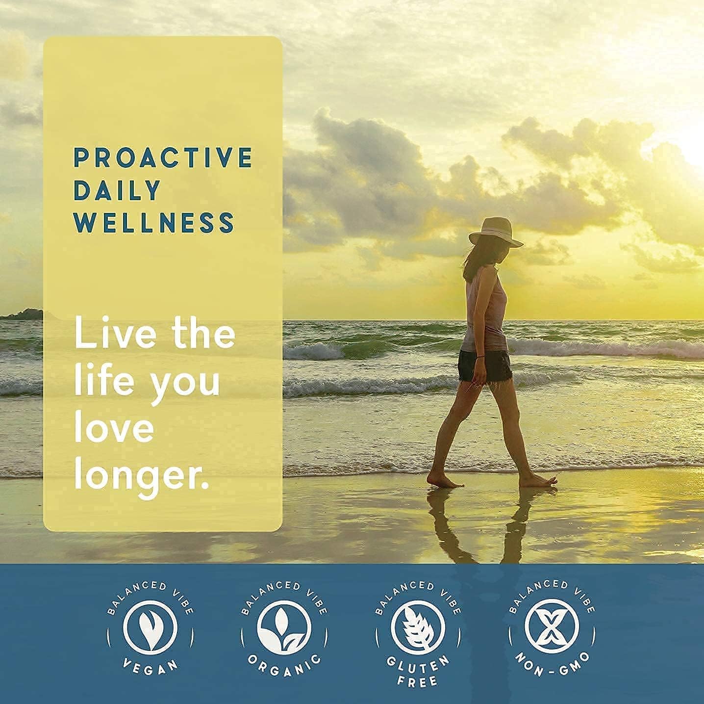 Plant-Based Memory, Focus, and Gut Health Supplement with 90 Capsules - Balanced Vibe Brain+Gut Health Axis for Inflammation Response