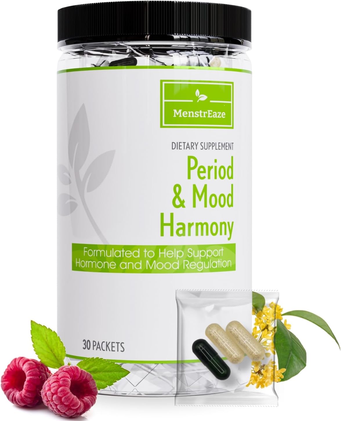 Plant-Based Menopause & PMS Relief Supplement with Magnesium, Black Cohosh, St Johns Wort, Vitex, Ashwagandha & B6 - 30 Servings