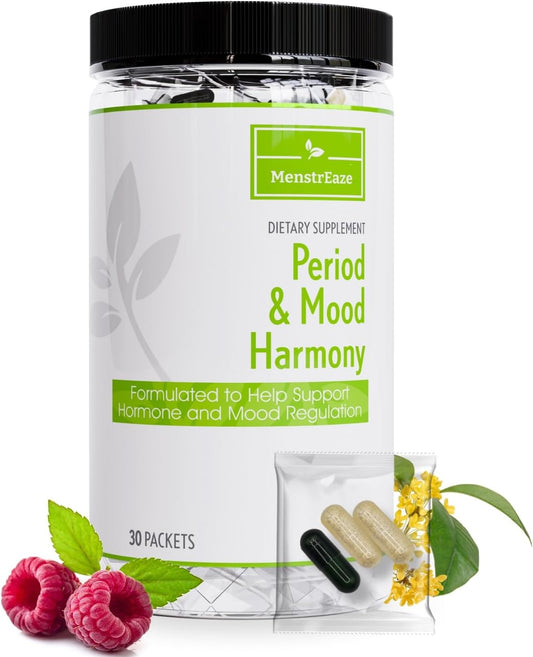 Plant-Based Menopause & PMS Relief Supplement with Magnesium, Black Cohosh, St Johns Wort, Vitex, Ashwagandha & B6 - 30 Servings