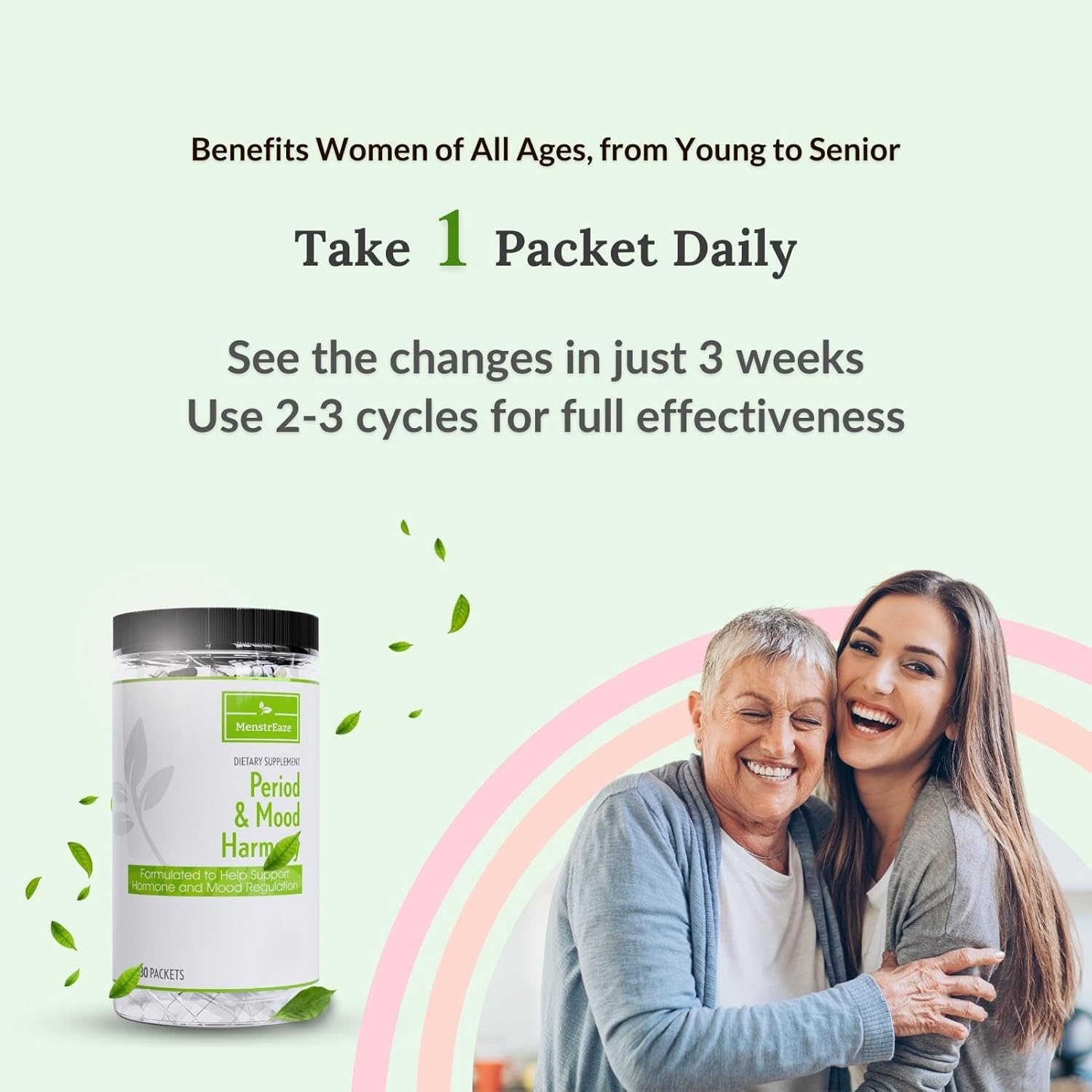 Plant-Based Menopause & PMS Relief Supplement with Magnesium, Black Cohosh, St Johns Wort, Vitex, Ashwagandha & B6 - 30 Servings