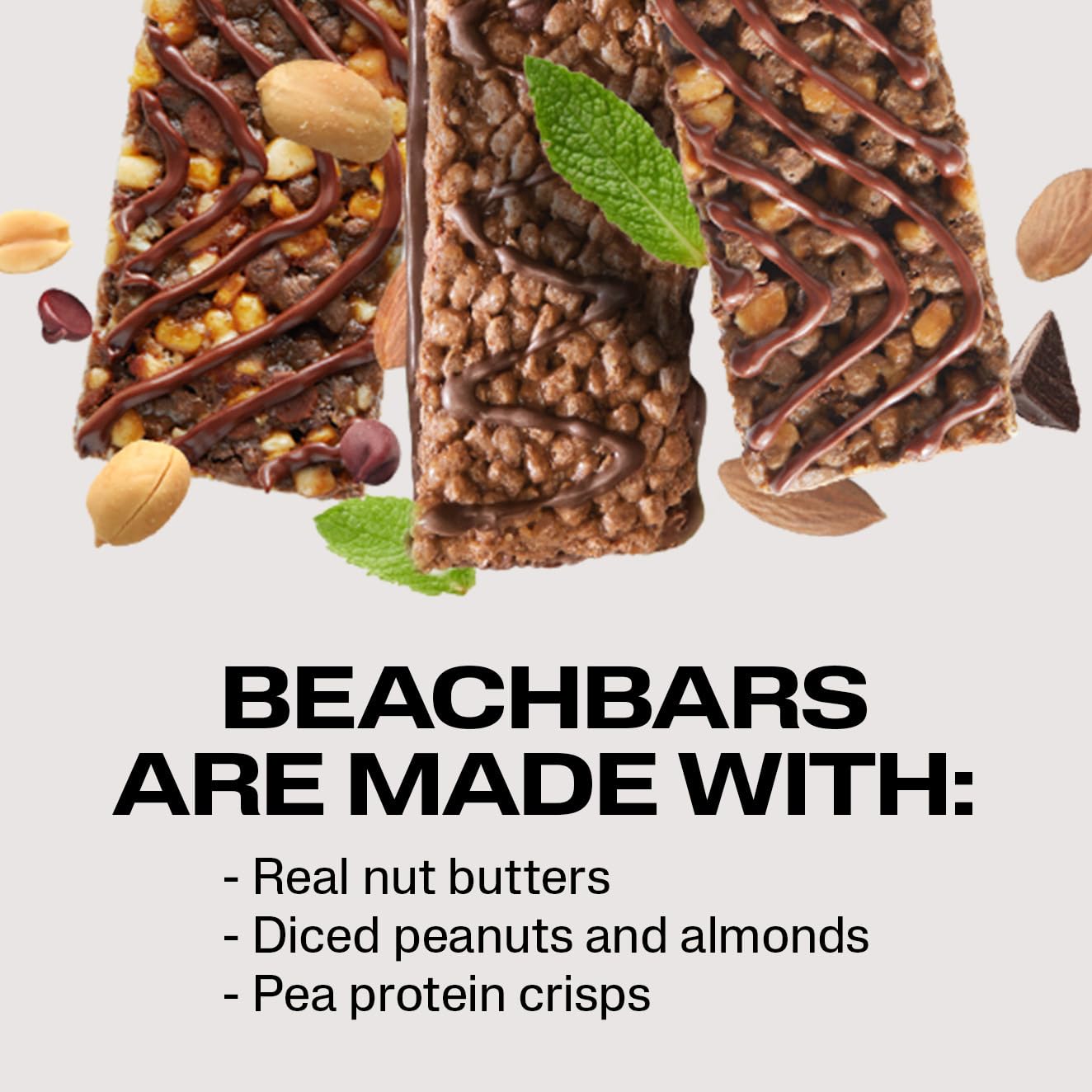 Plant-Based Mint Chocolate Chip Protein Snack Bar - Vegan, Gluten-Free, Low Glycemic, 10g Protein, 150 Calories - 15 Bars
