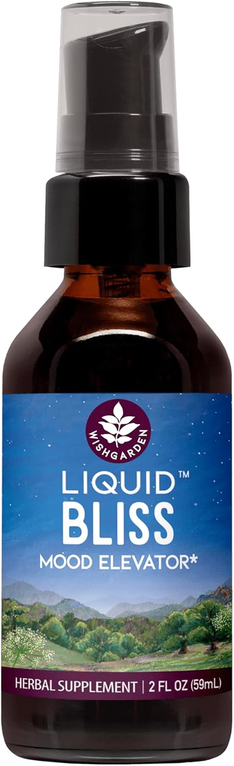 Plant-Based Mood Support Supplement with Organic Cacao - Natural Mood Booster with Passionflower for Increased Connection - 2oz Liquid Bliss Mood Elevator by WishGarden Herbs - BoostGo Australia