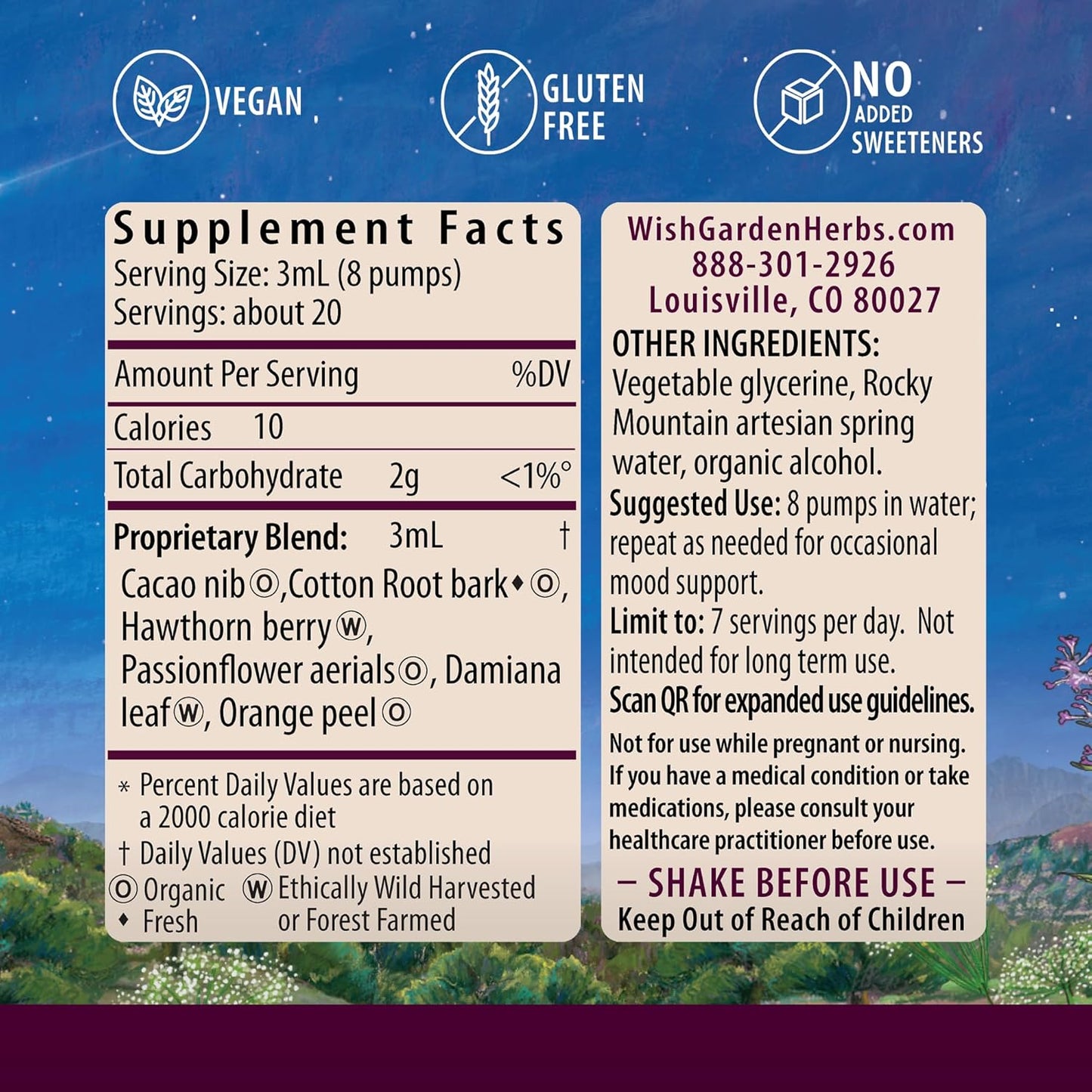 Plant-Based Mood Support Supplement with Organic Cacao - Natural Mood Booster with Passionflower for Increased Connection - 2oz Liquid Bliss Mood Elevator by WishGarden Herbs - BoostGo Australia
