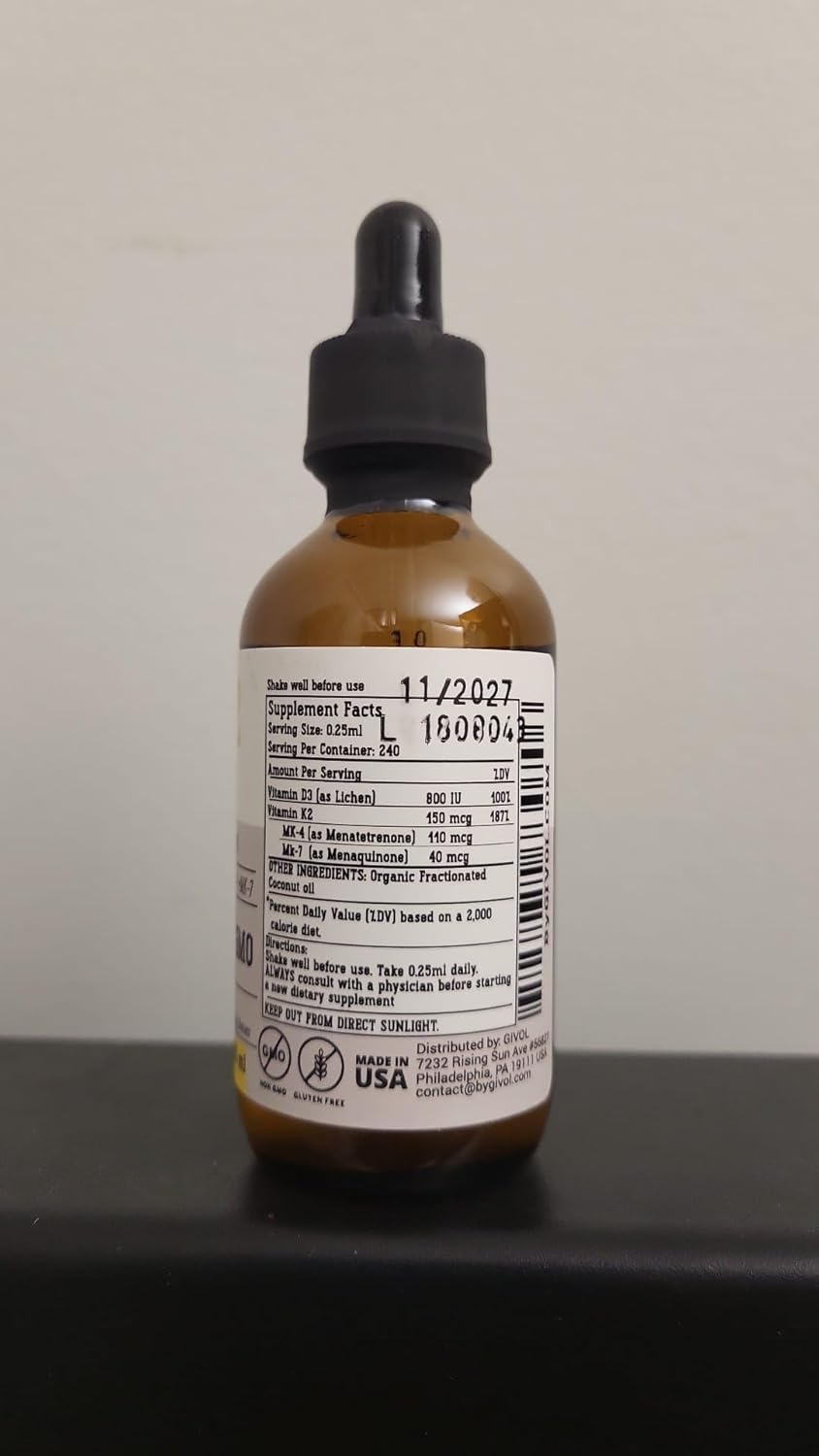 Plant-Based Mushroom Complex Liquid Drops with Vitamin D3 & K2 for Natural Wellness - Vegan Formula with Coconut Oil for Daily Vitality