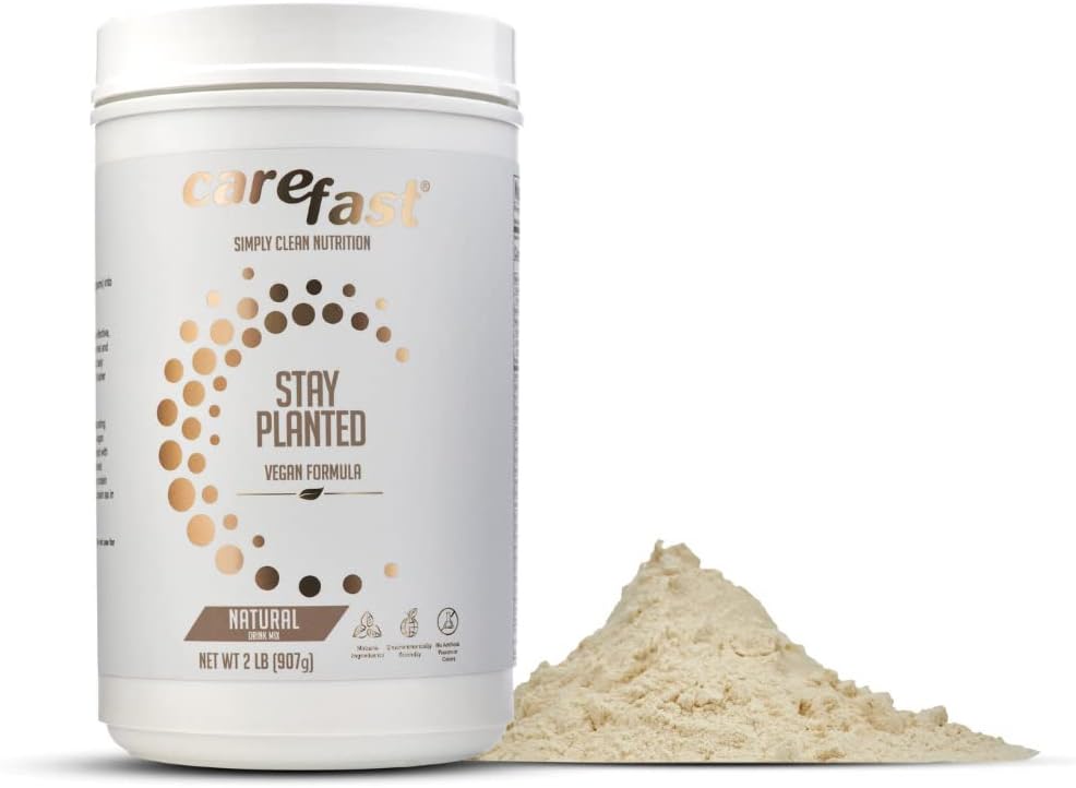Plant-Based Non-GMO Soy Protein Powder Drink Mix - Natural Flavored - 2lb Tub - 13g Protein - Low Carb Vegan Shakes & Smoothies