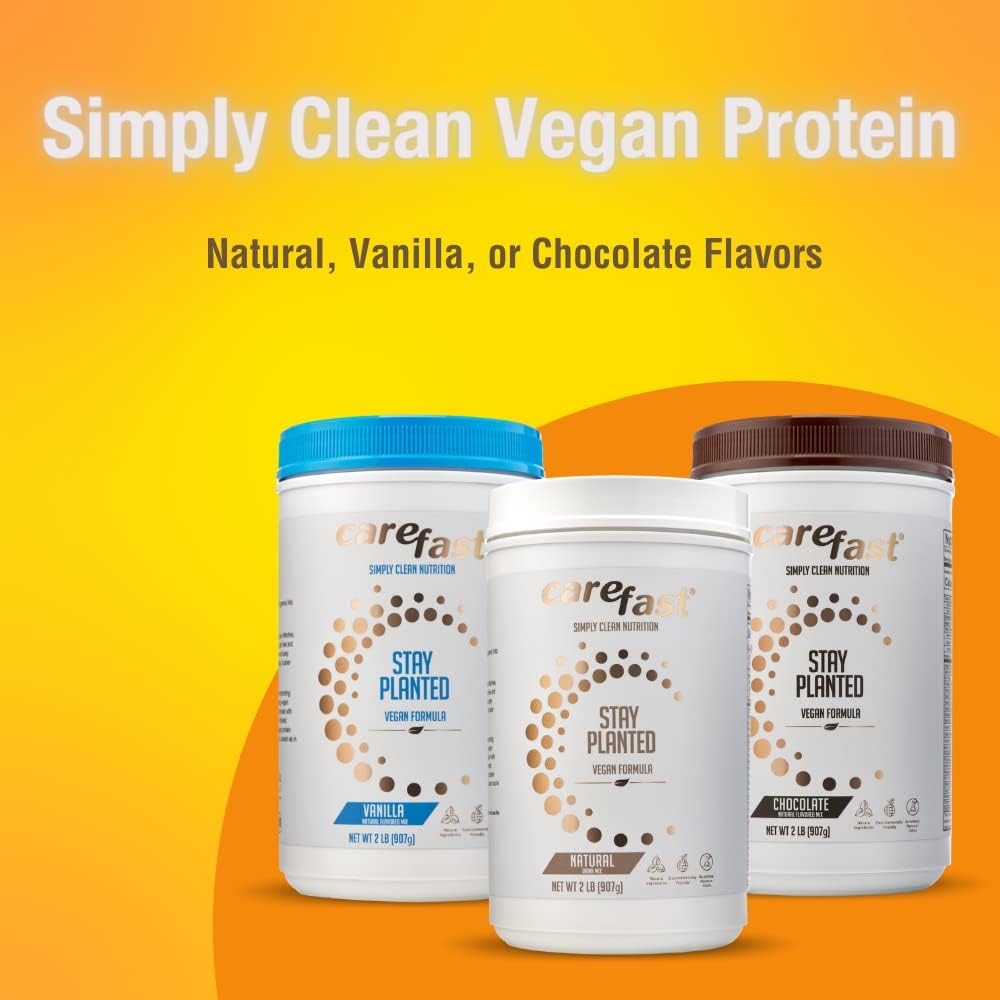 Plant-Based Non-GMO Soy Protein Powder Drink Mix - Natural Flavored - 2lb Tub - 13g Protein - Low Carb Vegan Shakes & Smoothies