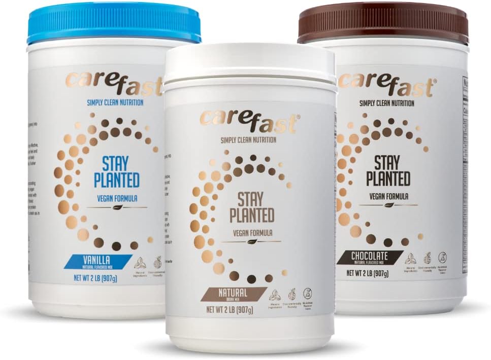 Plant-Based Non-GMO Soy Protein Powder Drink Mix - Natural Flavored - 2lb Tub - 13g Protein - Low Carb Vegan Shakes & Smoothies