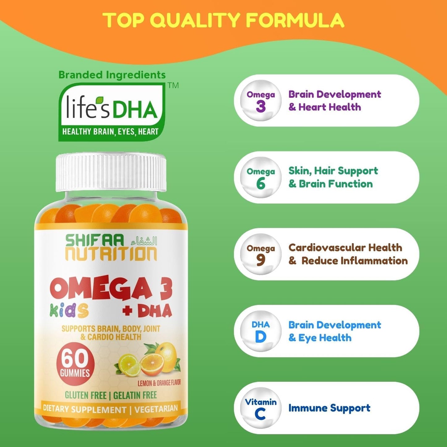 Plant-Based Omega 3 DHA Gummies for Kids - 30 Servings - Gluten Free & Non-GMO Omega 3 Gummies - Brain & Immune Support for Children - BoostGo Australia