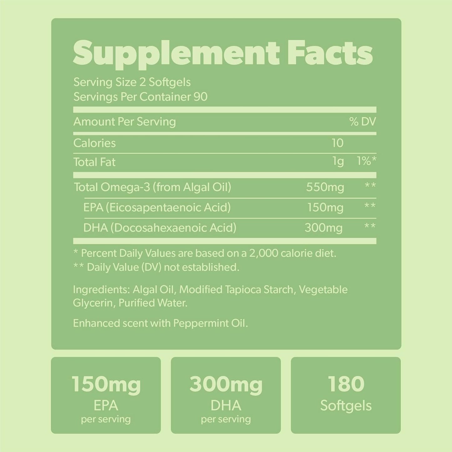 Plant-Based Omega 3 & Vitamin D3 + K2 Bundle - 180 Softgels, Vegan Fatty Acids, 4000 IU D3, 100mcg K2 Mk7 - Tapioca Softgels
