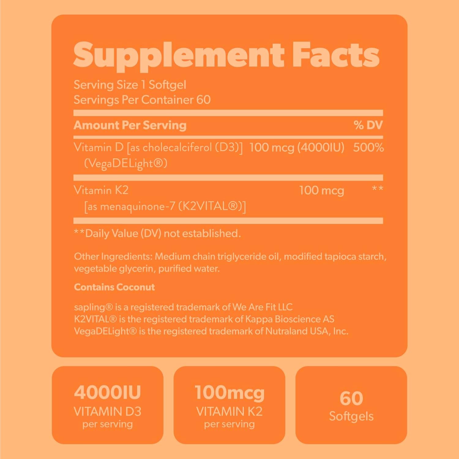 Plant-Based Omega 3 & Vitamin D3 + K2 Bundle - 180 Softgels, Vegan Fatty Acids, 4000 IU D3, 100mcg K2 Mk7 - Tapioca Softgels