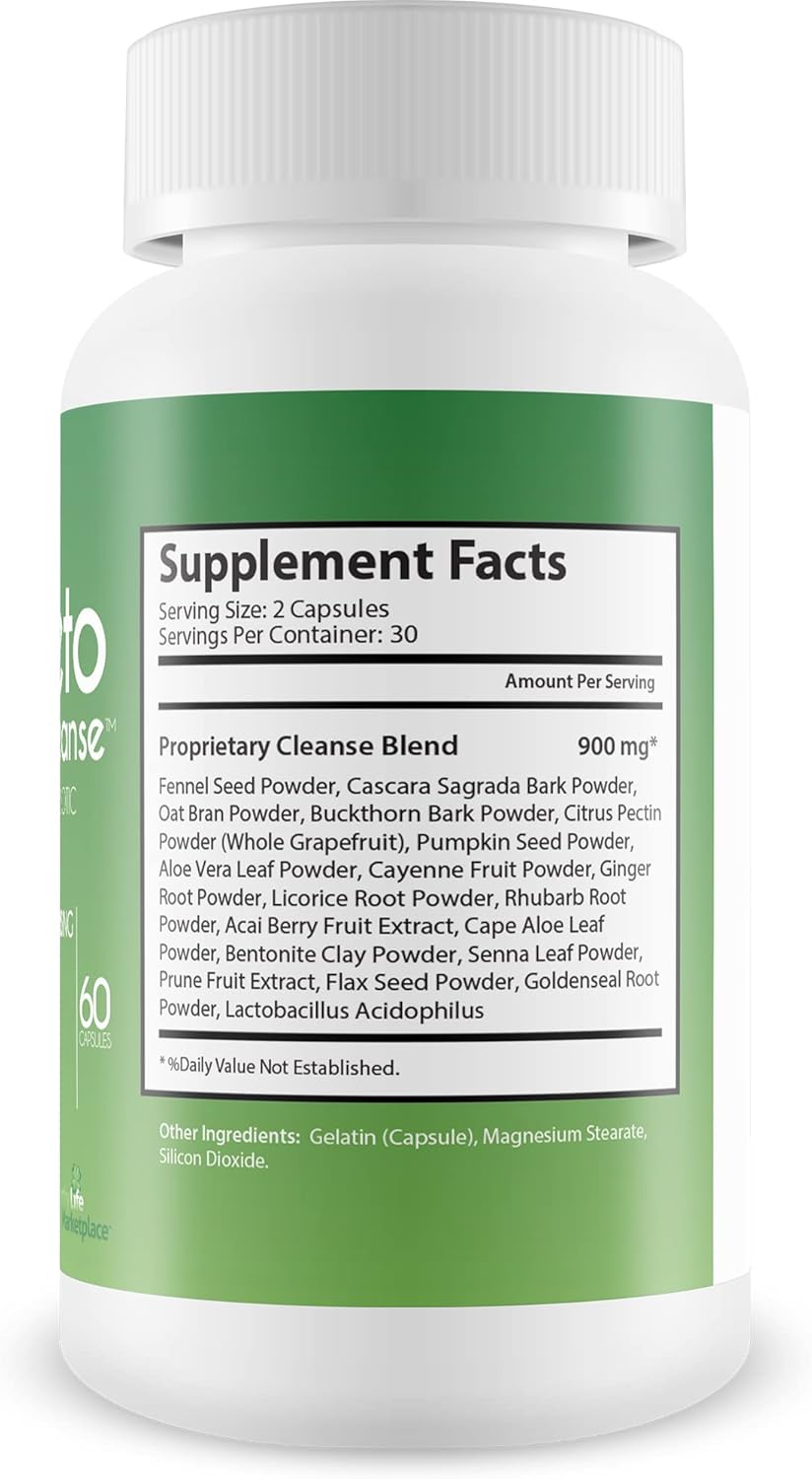 Plant-Based Probiotic Keto Cleanse for Digestive Health and Detoxification - Remove Toxins and Reduce Gut Bloat - Natural Support for Waste Removal and Cleansing