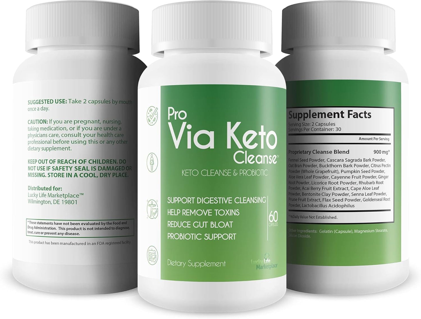 Plant-Based Probiotic Keto Cleanse for Digestive Health and Detoxification - Remove Toxins and Reduce Gut Bloat - Natural Support for Waste Removal and Cleansing