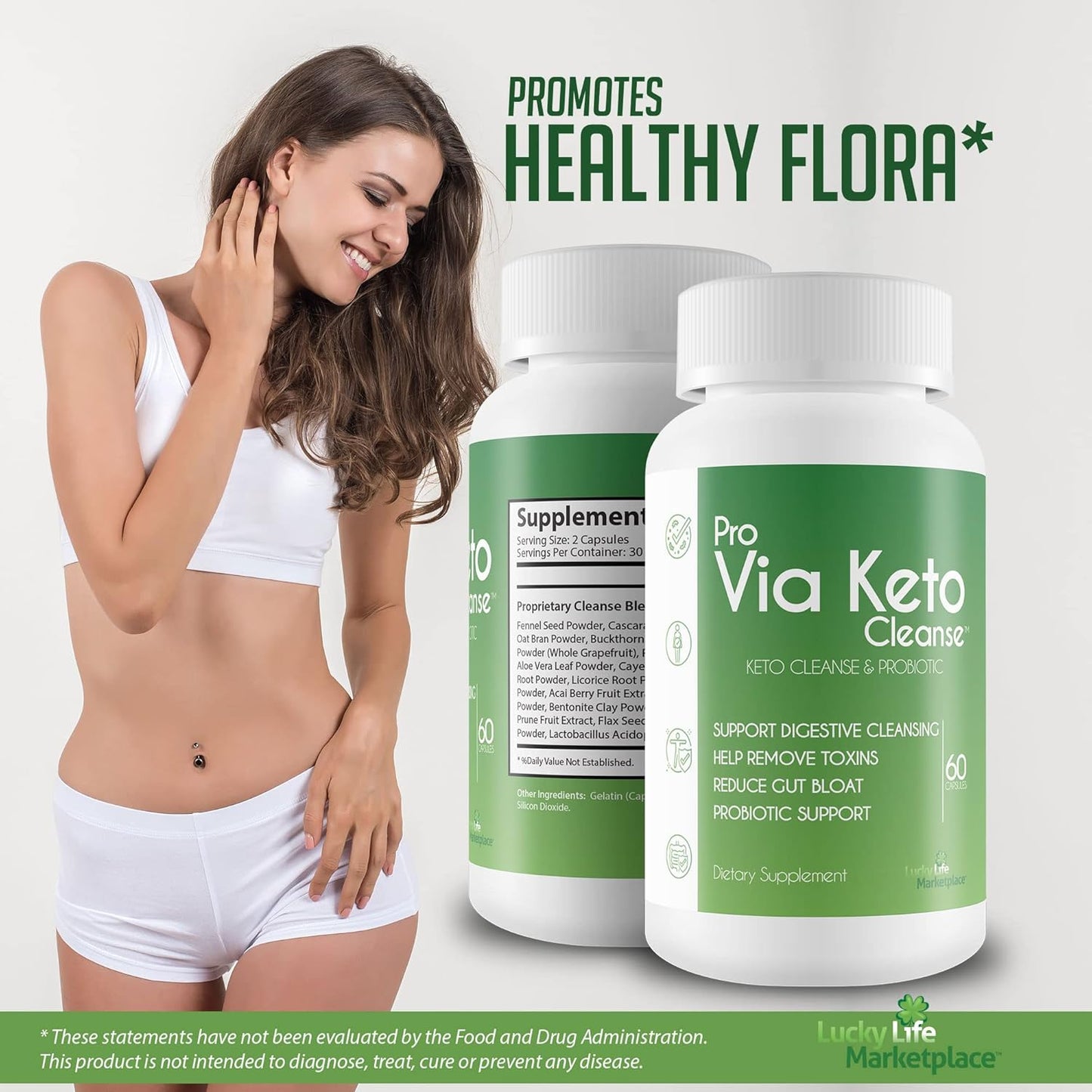 Plant-Based Probiotic Keto Cleanse for Digestive Health and Detoxification - Remove Toxins and Reduce Gut Bloat - Natural Support for Waste Removal and Cleansing