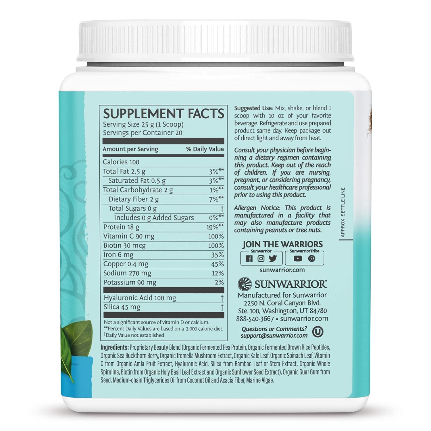 Plant-Based Protein & Collagen Peptide Bundle | Unflavored 30 Servings Protein Powder + 20 Servings Peptide Powder