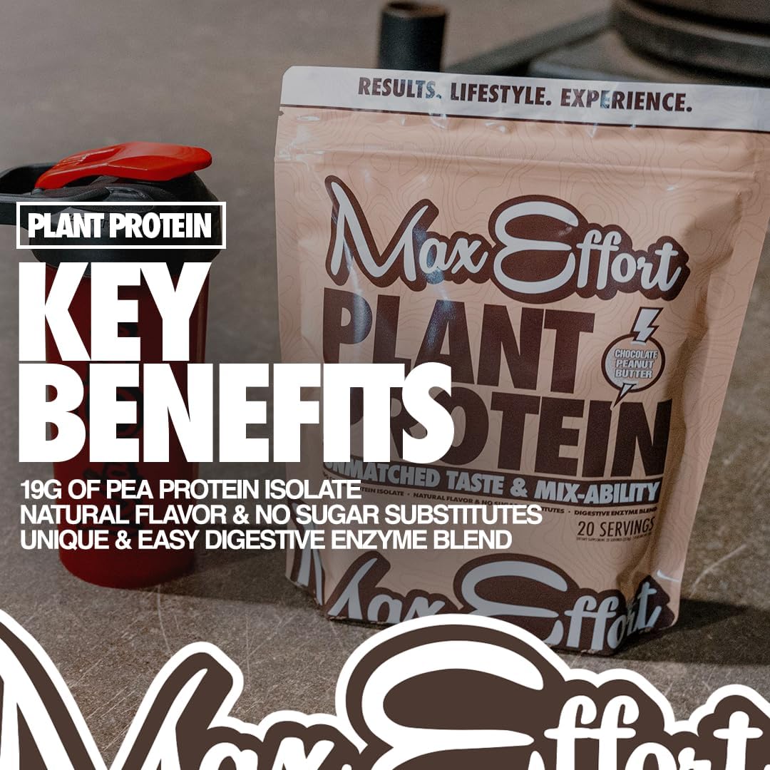 Plant Based Protein Powder, Chocolate Peanut Butter Flavor, 19g Pea Protein, Gluten Free, Low Carb, Meal Replacement Shake Mix - 20 Servings