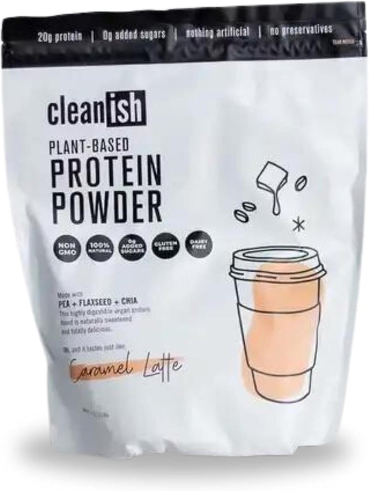Plant Based Protein Powder in Caramel Latte Flavor - Clean Ingredients, Vegan-Friendly