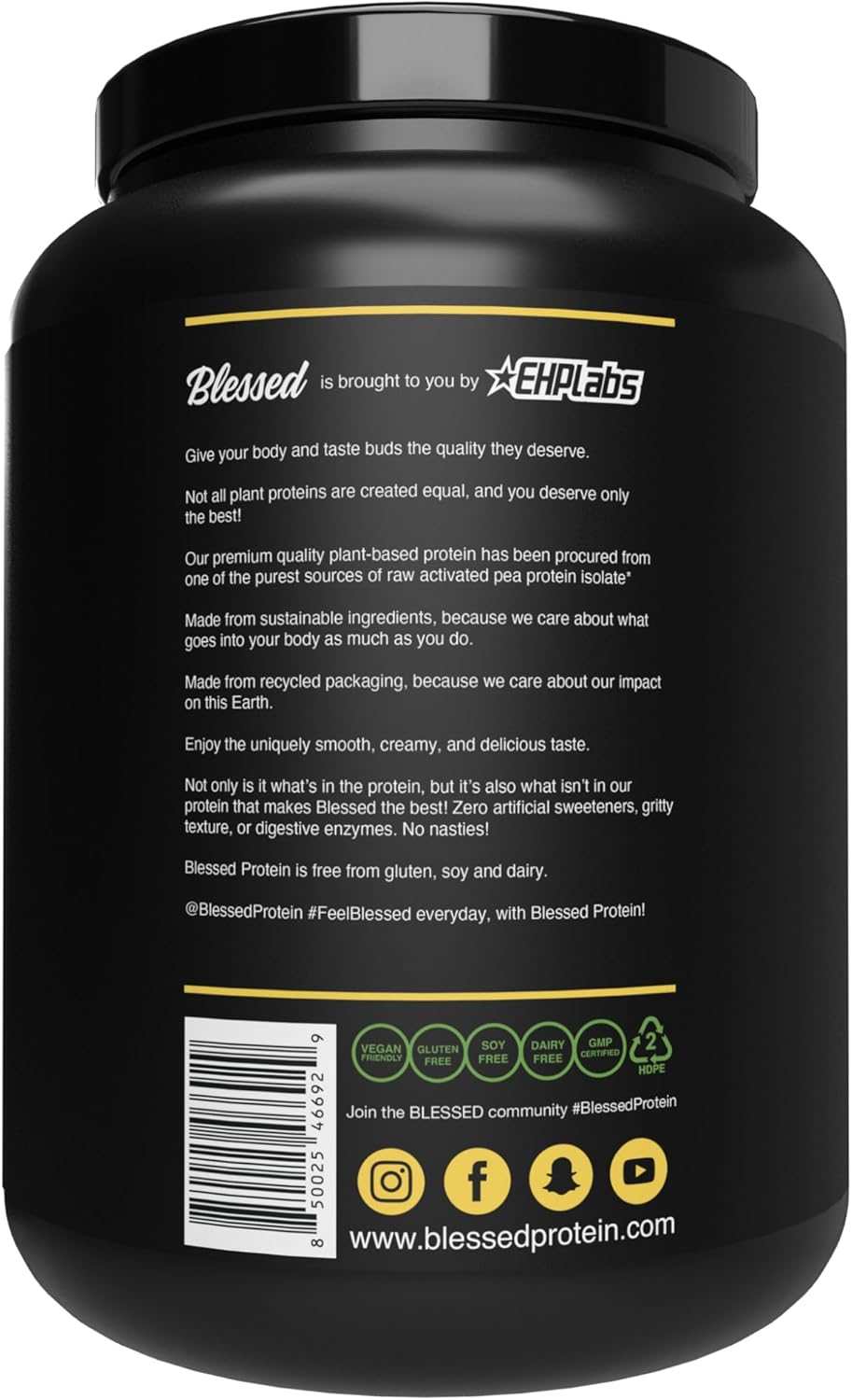 Plant Based Protein Powder Meal Replacement Shake - Vegan Protein Powder with 23g of Pea Protein, Dairy/Gluten/Soy Free, No Added Sugar - 30 Servings (Banana Bread)