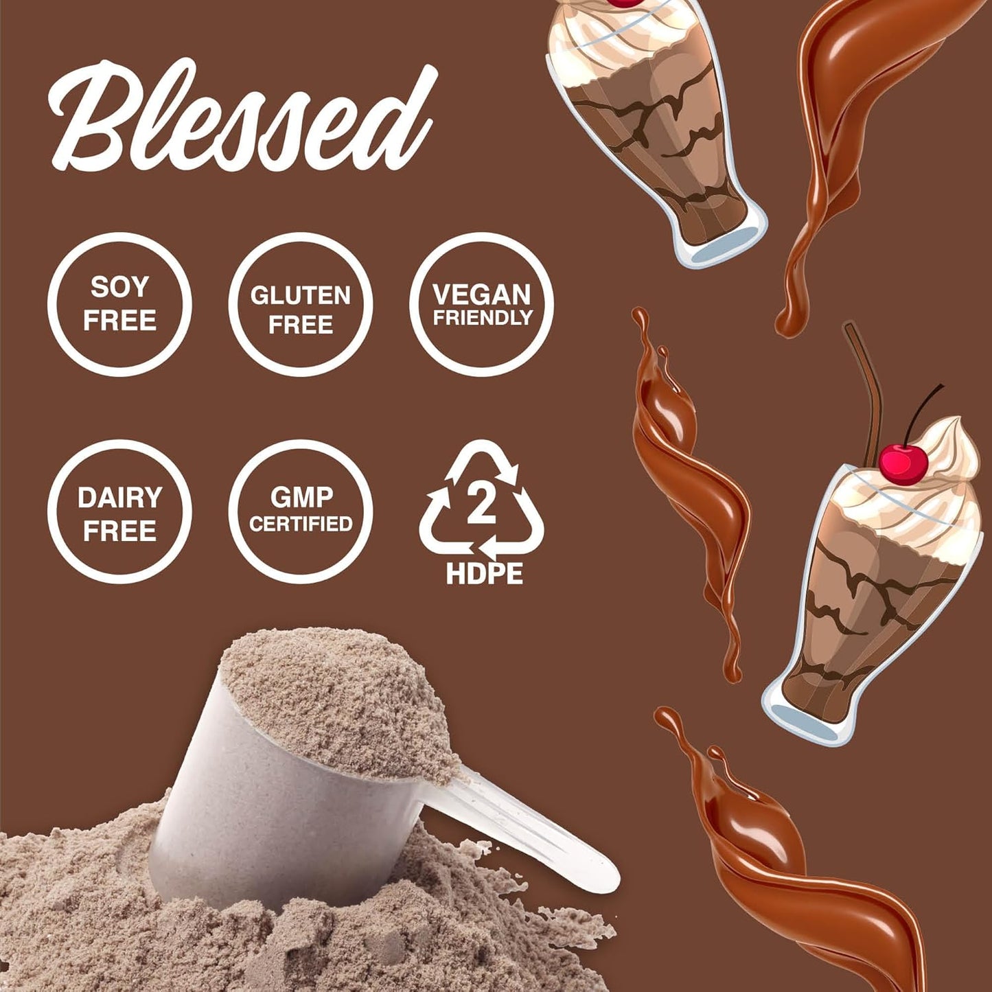 Plant-Based Protein Powder with 23g of Pea Protein - Dairy, Gluten, and Soy Free Meal Replacement Shake (30 Servings, Chocolate Flavor)