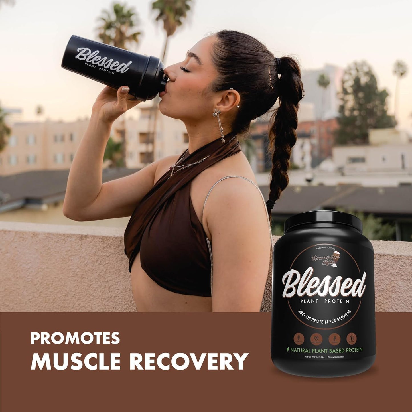 Plant-Based Protein Powder with 23g of Pea Protein - Dairy, Gluten, and Soy Free Meal Replacement Shake (30 Servings, Chocolate Flavor)