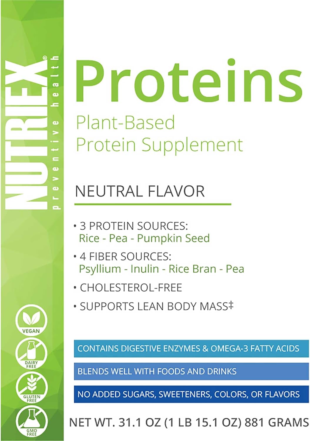 Plant-Based Protein Supplement by Nutriex Proteins - Boost Your Muscle Recovery and Performance