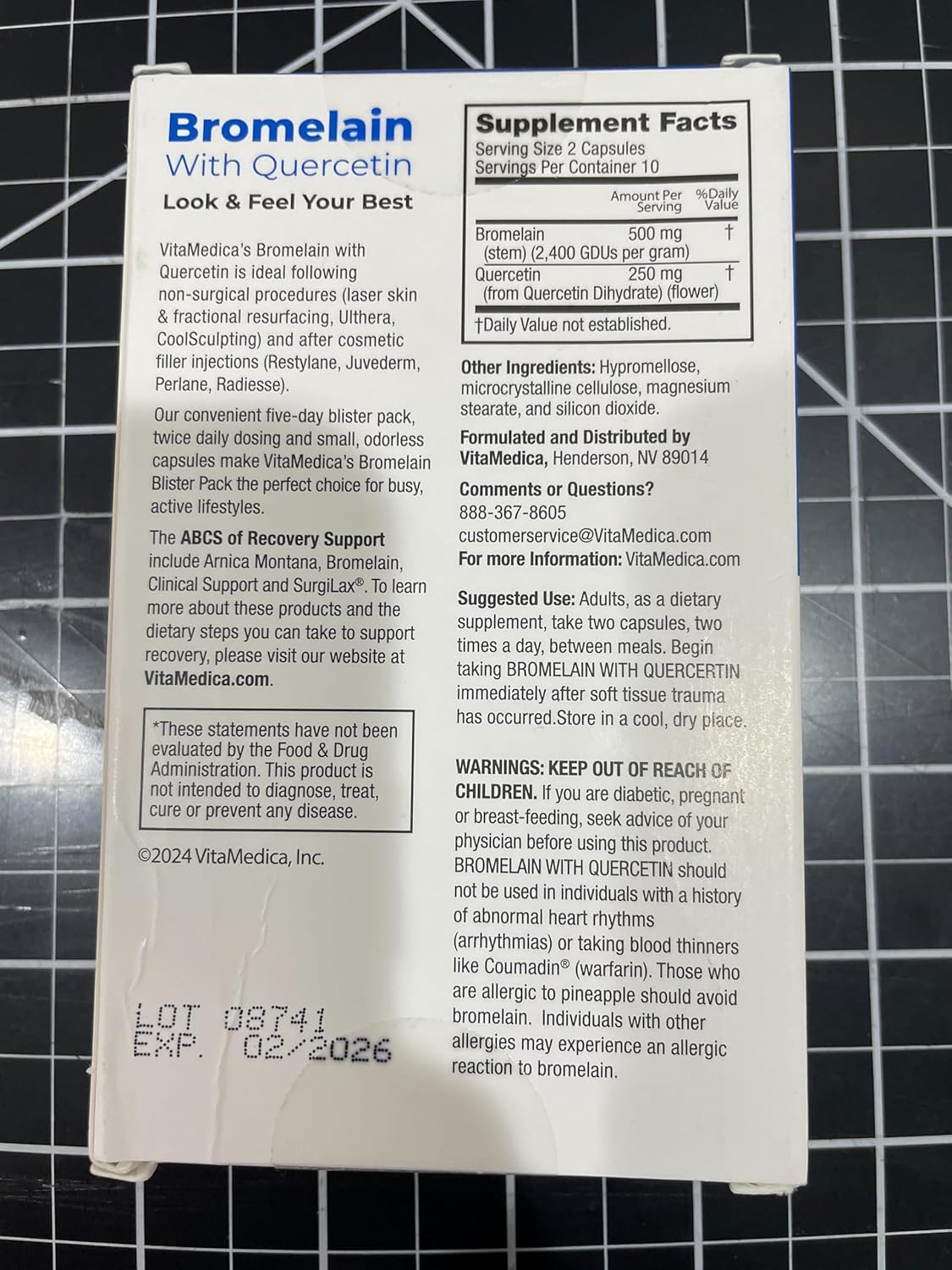 Plant-Based Recovery Bundle: Arnica Gel, Bromelain Blister Pack, and Quercetin | Made in USA by VitaMedica