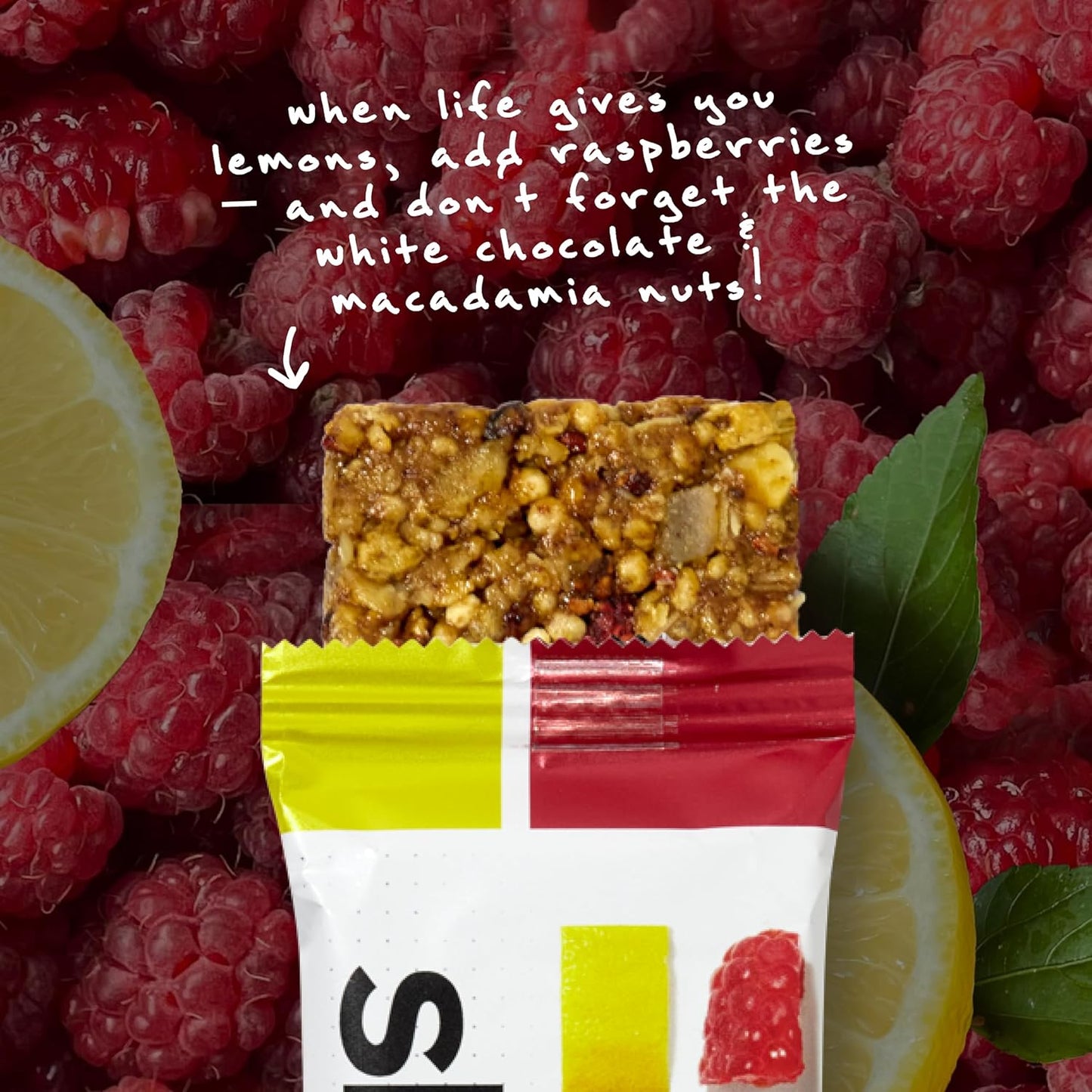 Plant-Based SKRATCH LABS Energy Bars - Raspberry Lemon Flavor (12 Pack) | Low Sugar, High Protein, Non-GMO, Gluten-Free, Soy-Free, Vegan, Kosher Snack