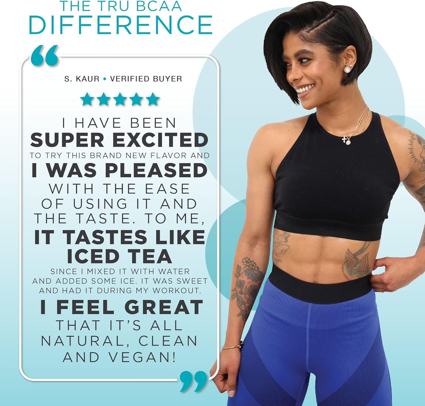 Plant-Based TRU BCAA Powder with Pink Guava Flavor - Vegan Friendly, Zero Calories, No Artificial Ingredients - 30 Servings