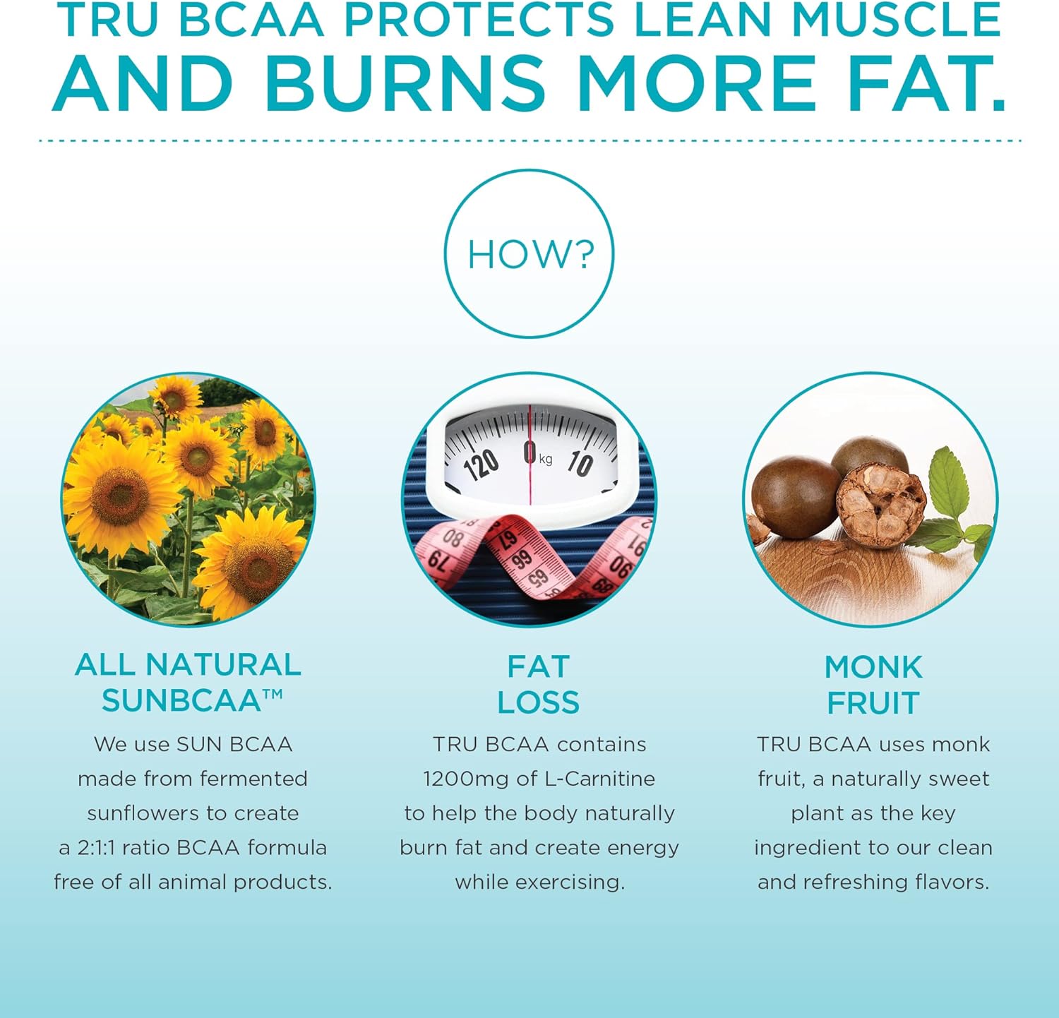 Plant-Based TRU BCAA Powder with Zero Calories, Vegan-Friendly, Pink Guava Flavor (30 Servings)