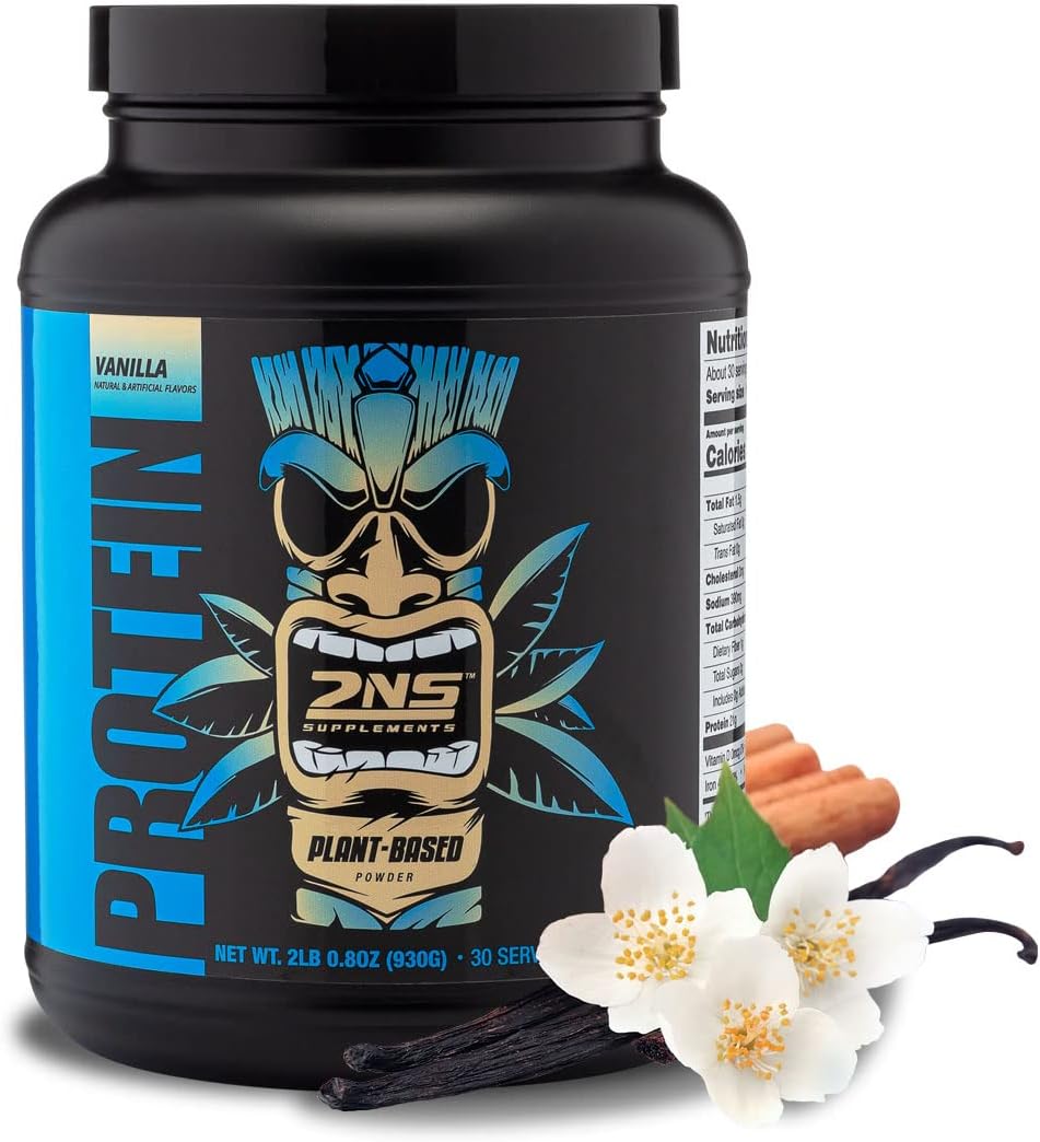 Plant-Based Vanilla Protein Powder - 2.2 LB, 30 Servings - 21G Vegan Protein & EAAs for Muscle Growth - No Added Sugars - Soy, Gluten, GMO-Free.