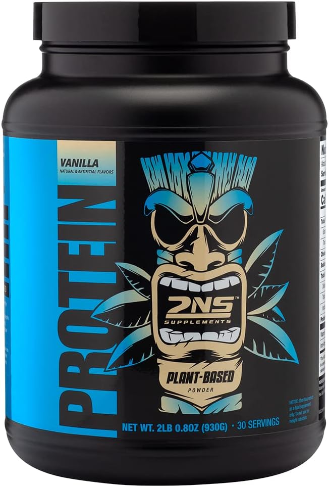 Plant-Based Vanilla Protein Powder - 2.2 LB, 30 Servings - 21G Vegan Protein & EAAs for Muscle Growth - No Added Sugars - Soy, Gluten, GMO-Free.