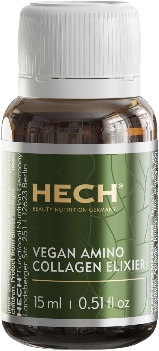 Plant-Based Vegan Amino Collagen Elixir with Vitamin C, D, Biotin, and Zinc - 24 Ampoules for Collagen Formation