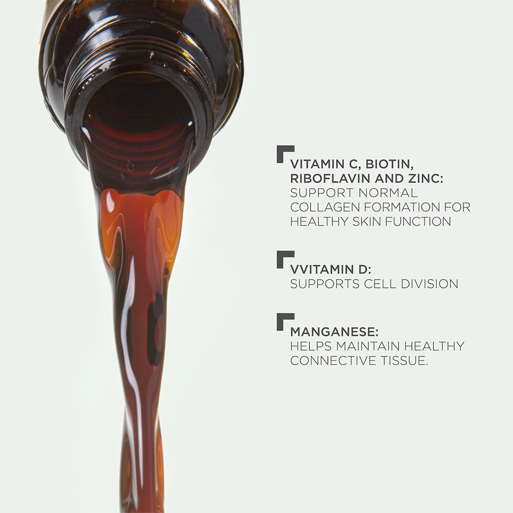 Plant-Based Vegan Amino Collagen Elixir with Vitamin C, D, Biotin, and Zinc - 24 Ampoules for Collagen Formation
