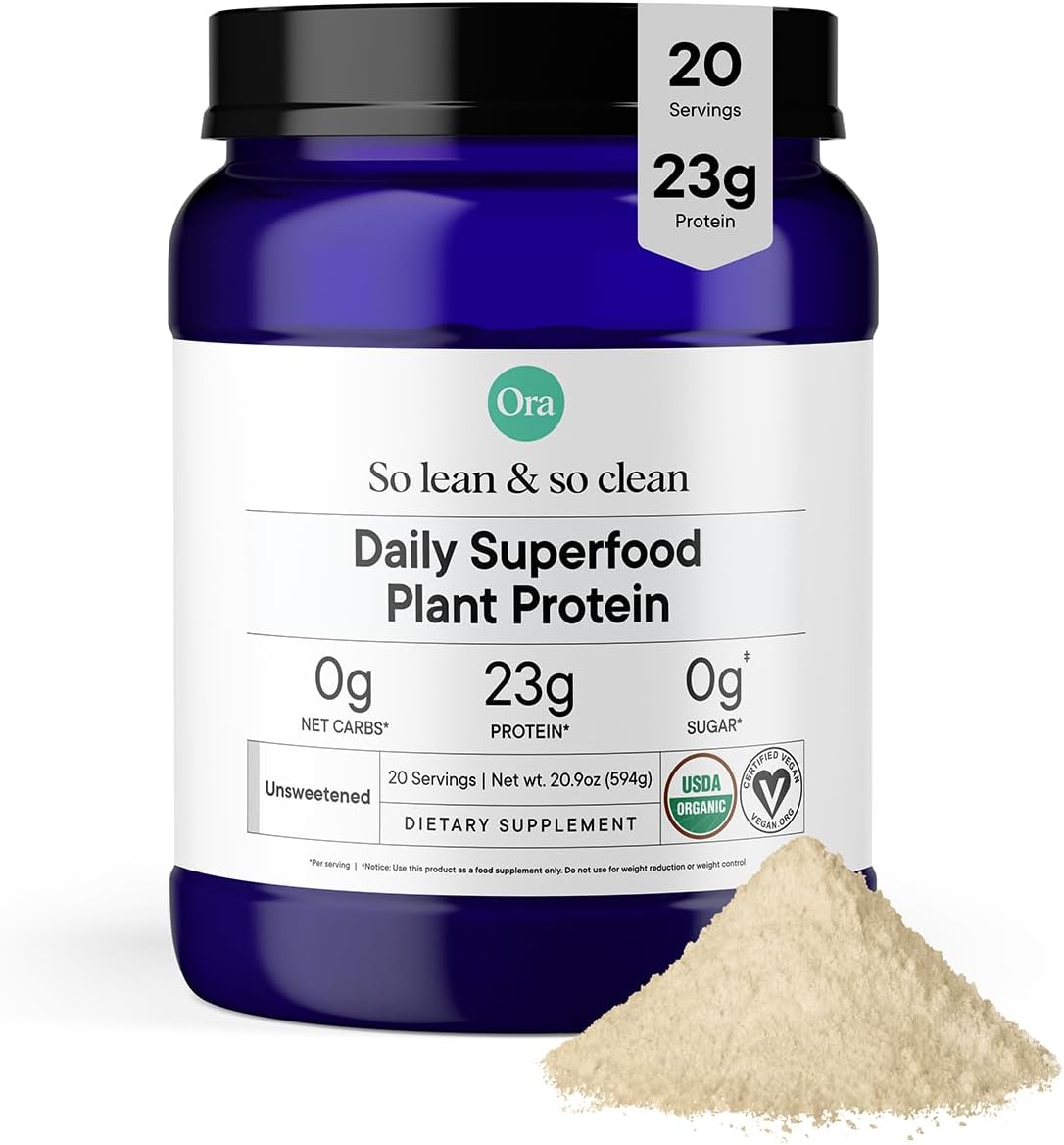 Plant-Based Vegan Protein Powder with 23g of Pea Protein + Superfoods - Unsweetened Formula for Men and Women - 20 Servings, Digestive Enzymes, Keto, Paleo, Gluten and Soy-Free - BoostGo Australia