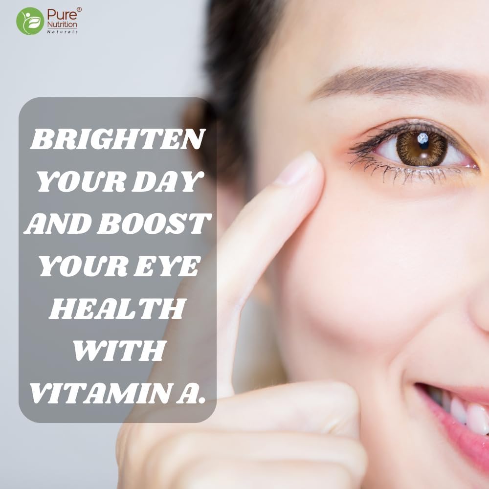Plant-Based Vitamin A Supplement from Beta Carotene - 60 Vegetarian Capsules for Eye Health & Aging Support, Natural Ingredients for Men & Women