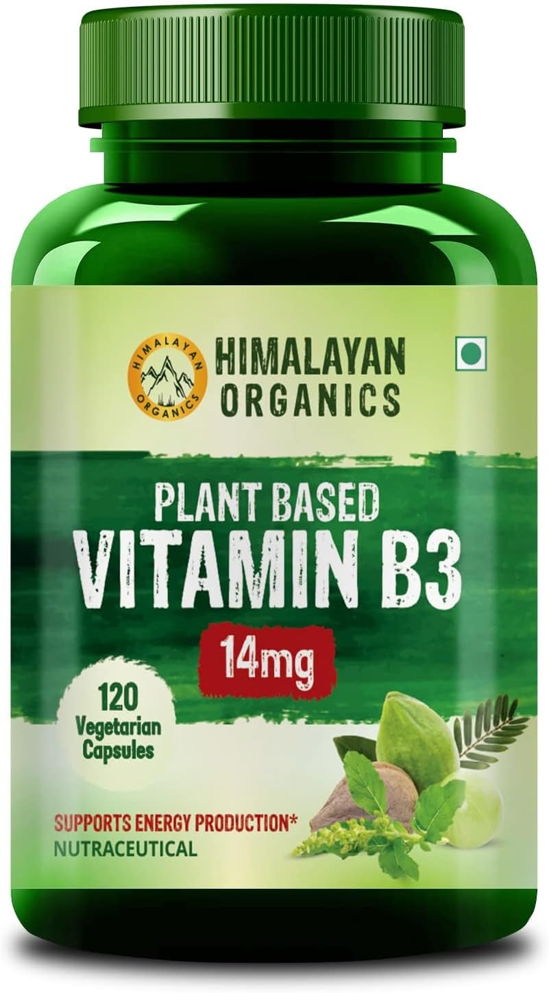 Plant-Based Vitamin B3 Supplement | Promotes Skin and Heart Health - 120 Capsules