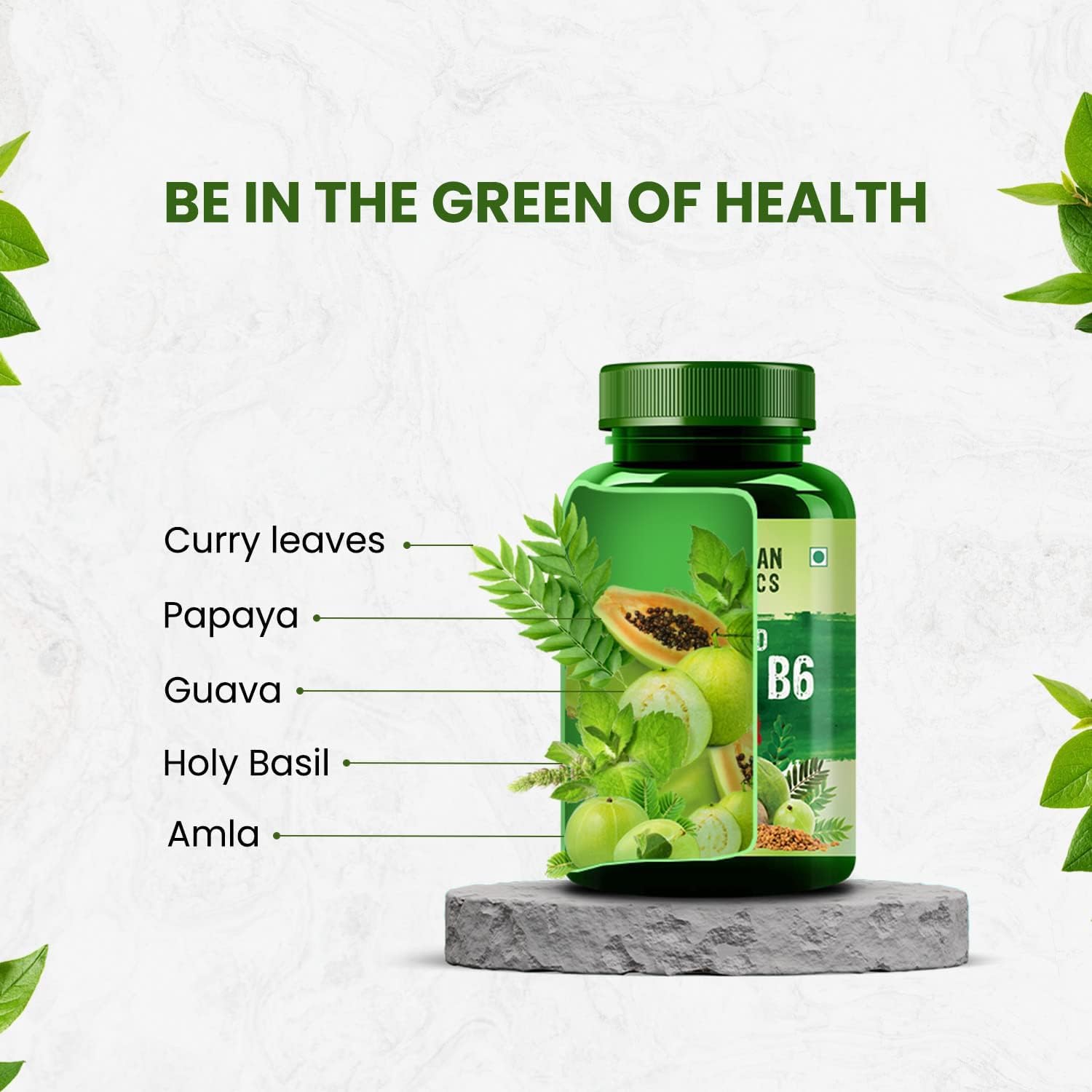 Plant-Based Vitamin B6 Capsules for Immunity & Brain Health - 120 Count