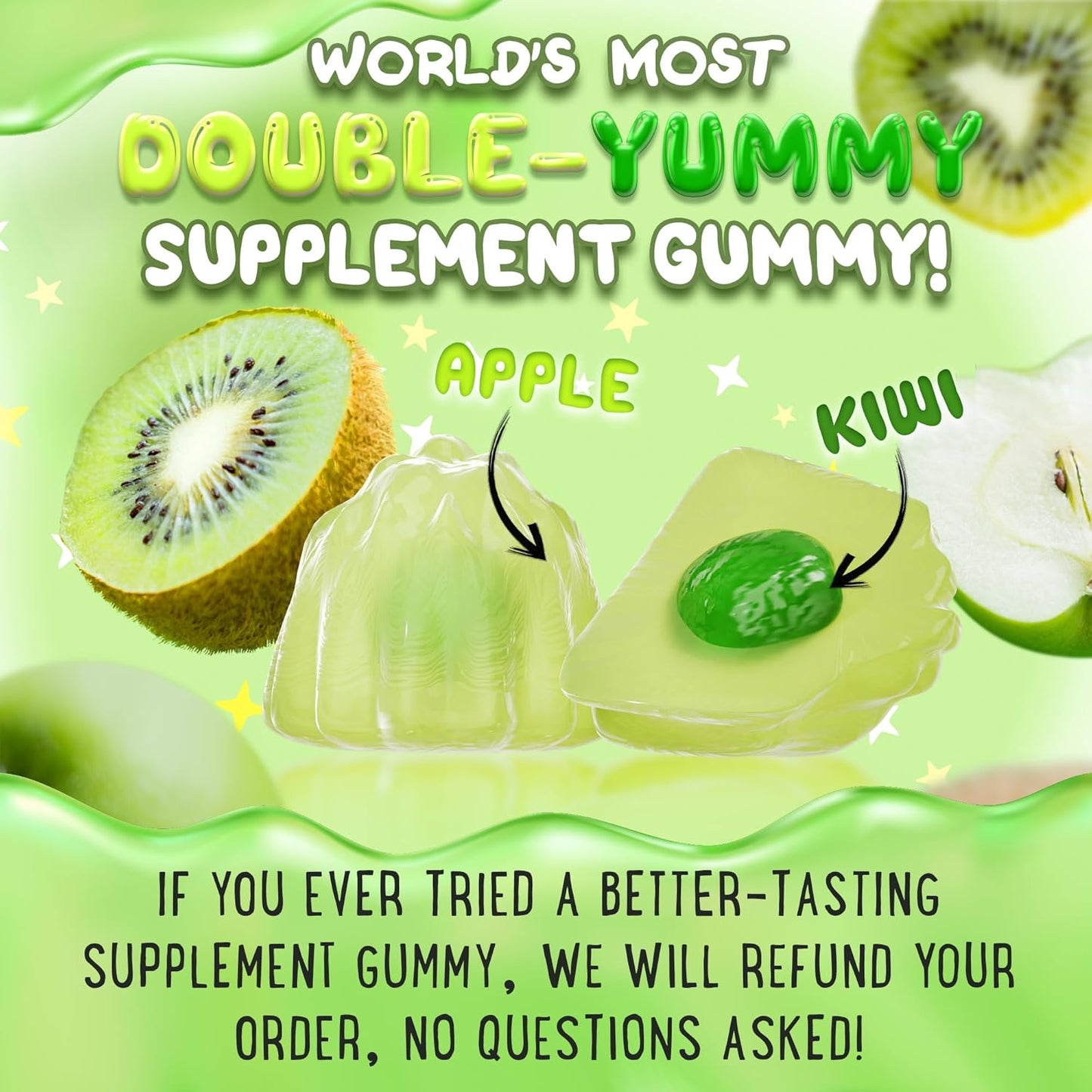 Plant-Based Vitamin D3 and K2 Gummies with Calcium for Kids and Adults - 5000 IU D3, 120 mcg K2, 120mg Calcium - 60 Gummies - Apple, Kiwi, Strawberry, Banana