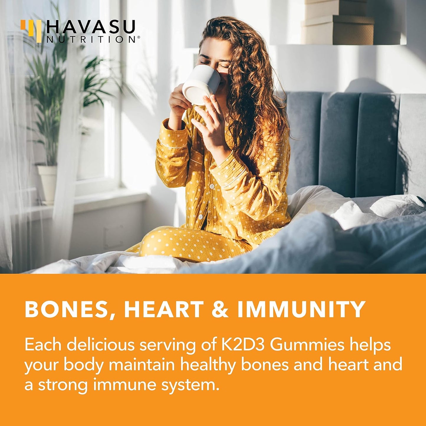 Plant-Based Vitamin D3 K2 Gummies for Bone & Muscle Support - 60 Vegan Raspberry Flavored Gummies