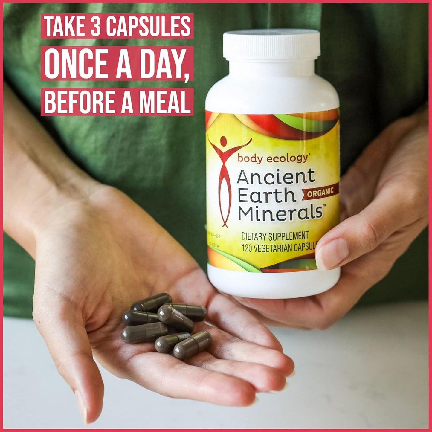 Plant-Derived Trace Mineral Supplement for Immunity & Detox | Body Ecology Ancient Earth Minerals | Non-GMO | 120 Capsules