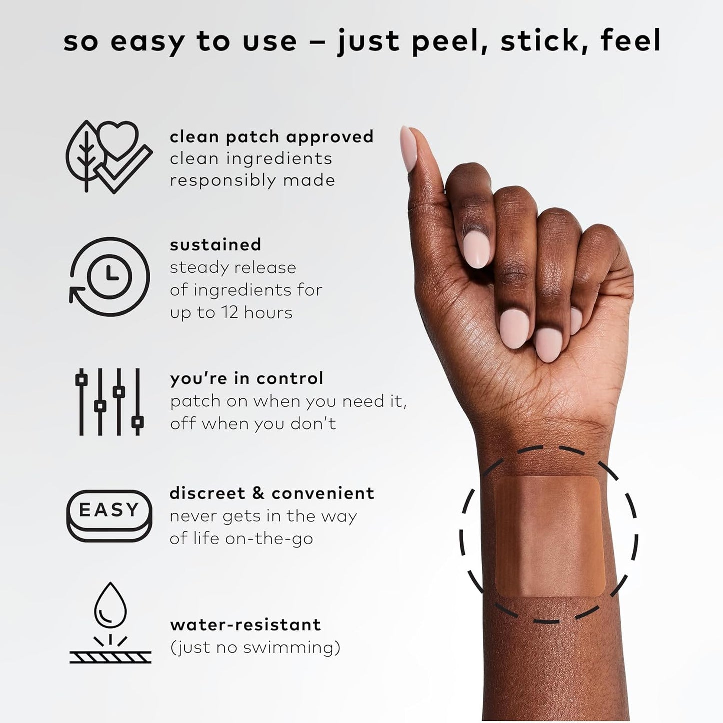 Plant Powered B12 Awake Patch with Caffeine & Green Tea Extract for Energy - 16 Patches