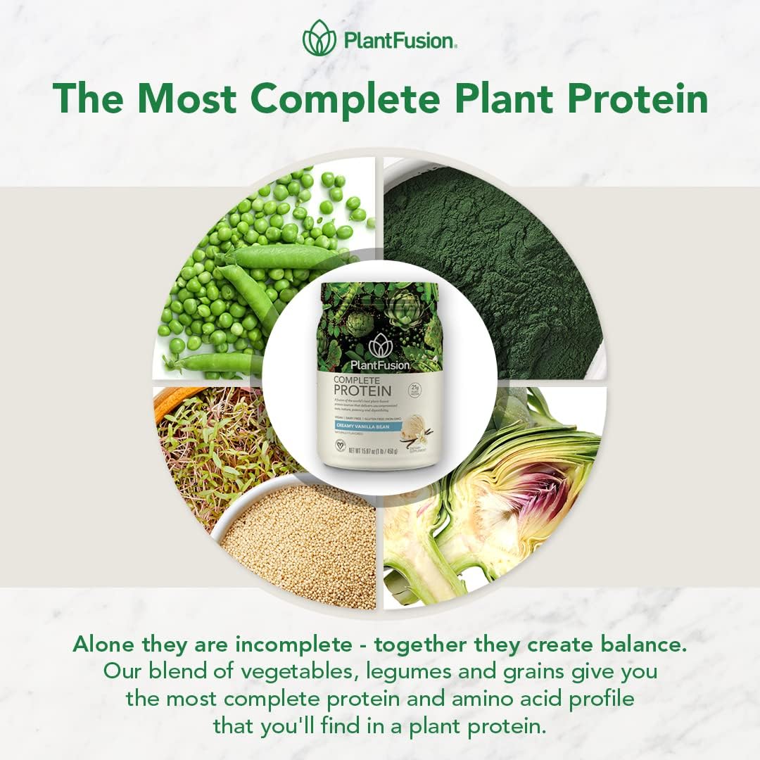 PlantFusion Complete Vegan Protein Powder Vanilla Pack of 12 - Plant Based with BCAAs, Digestive Enzymes, Pea Protein - Keto, Gluten Free, Soy Free, Non-Dairy, No Sugar, Non-GMO
