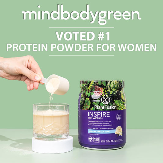 PlantFusion Inspire Low Carb Plant Protein Powder for Women - Lean Muscle Support - Keto, Gluten-Free, Soy-Free, Non-Dairy - Non-GMO, No Sugar - Natural Sweetened, 0.85 lb