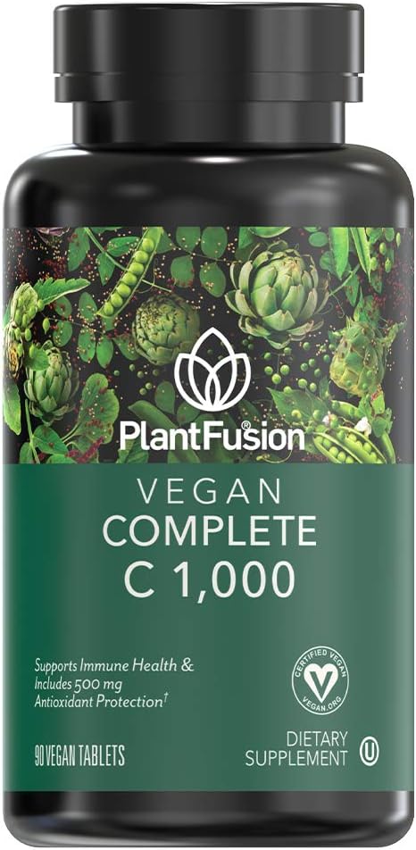 PlantFusion Vegan Vitamin C 1,000 with Rutin & Hesperidin | Immune Health Support | 90 Vegan Tablets | 500mg Bioflavonoid Complex
